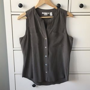 EUC grey silk Max Studio blouse